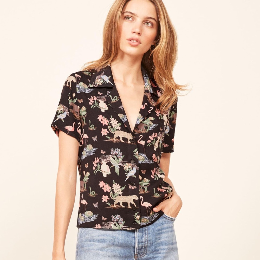 Reformation Cuba Top Brasilia Print